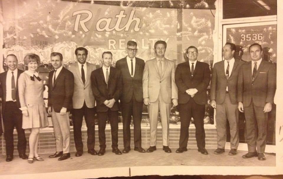 The original Rath Realty team at 3536 Clayton Road, circa 1960s