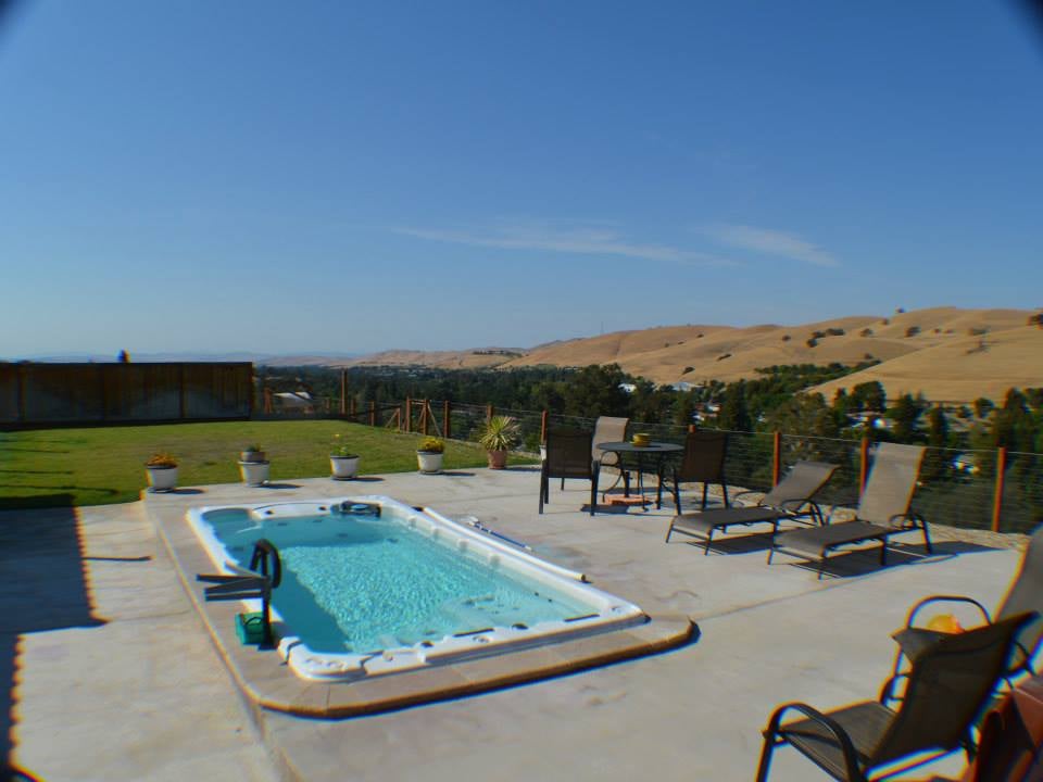 Pool patio with Contra Costa hills view
